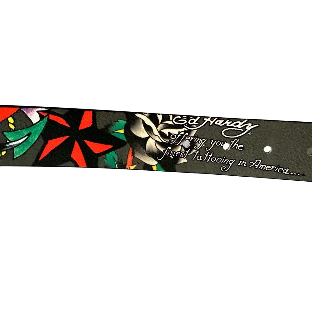 Ed Hardy Belt Mens 34 Tattoo Graphic NWT